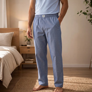 Ultra-Breathable Cotton Chambray Pyjamas - Washed Navy