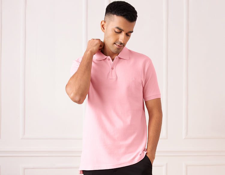 Element Combed Cotton Polo T-shirts French Pink