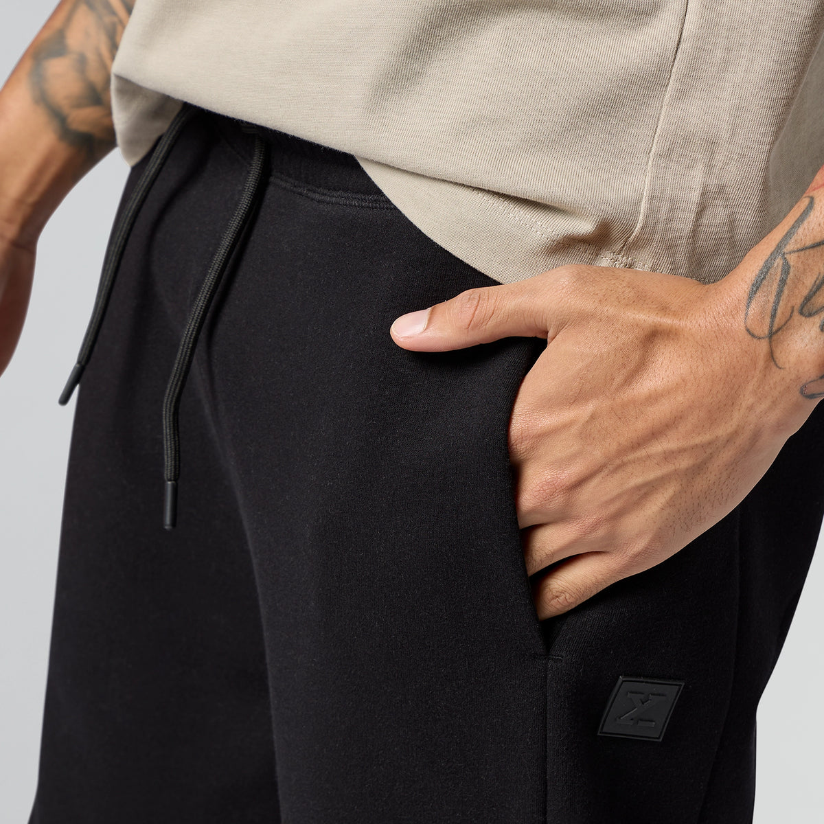 Pulse French Terry Cotton Blend Oversized Hoodie and Sweatpants Co Ord Set Opal Grey And Pitch Black