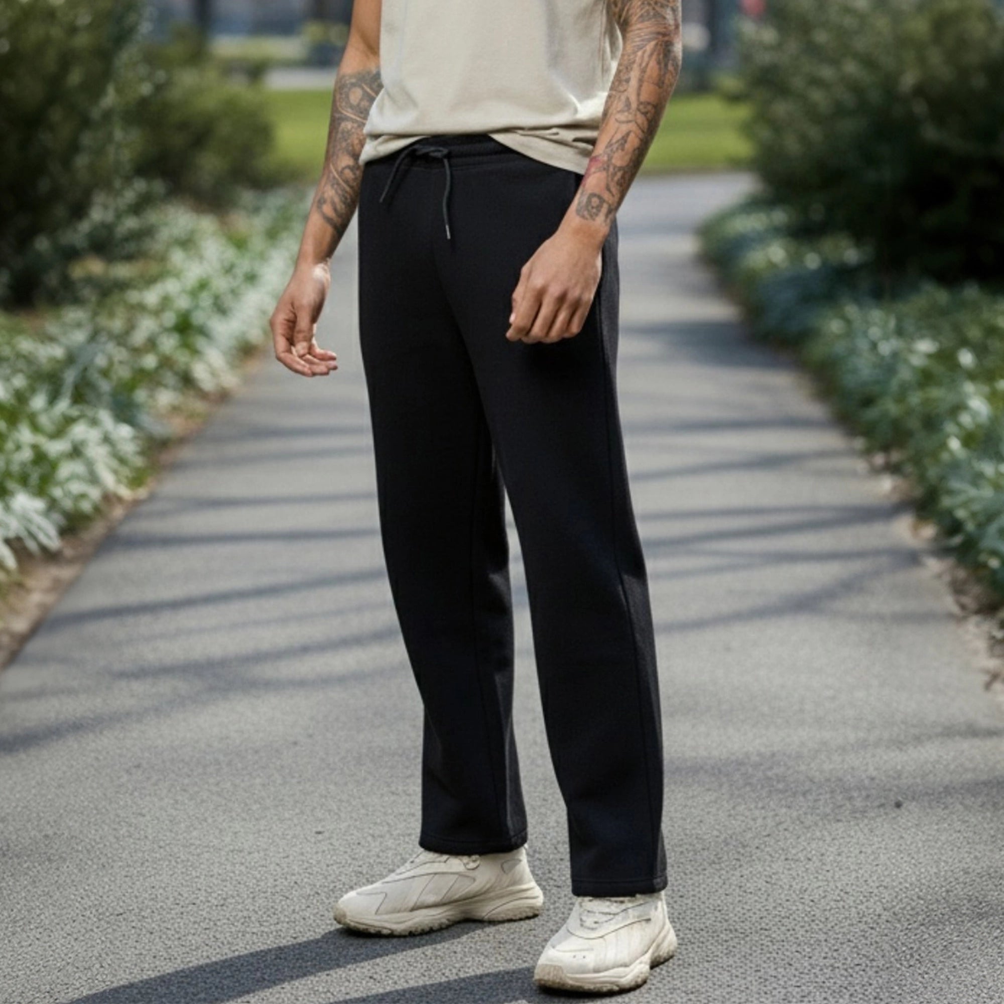 Pulse French Terry Cotton Blend Sweatpants Pitch Black