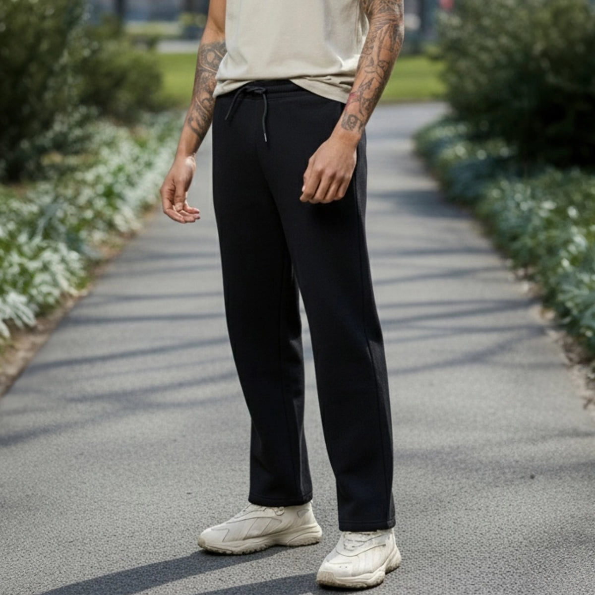 Pulse French Terry Cotton Blend Sweatpants Pitch Black