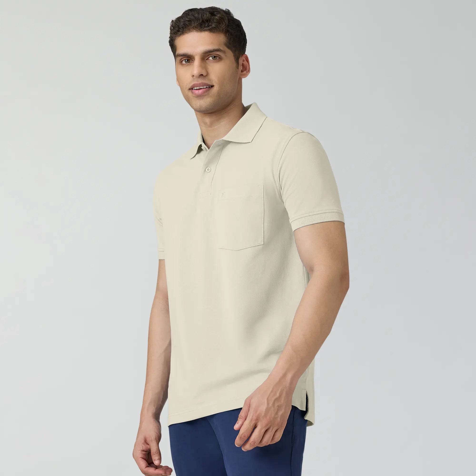 Code Polo T-shirts Almond White