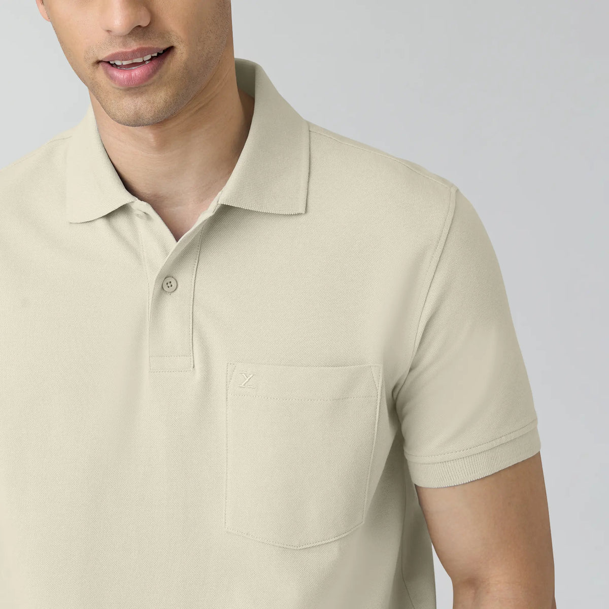 Code Polo T-shirts Almond White