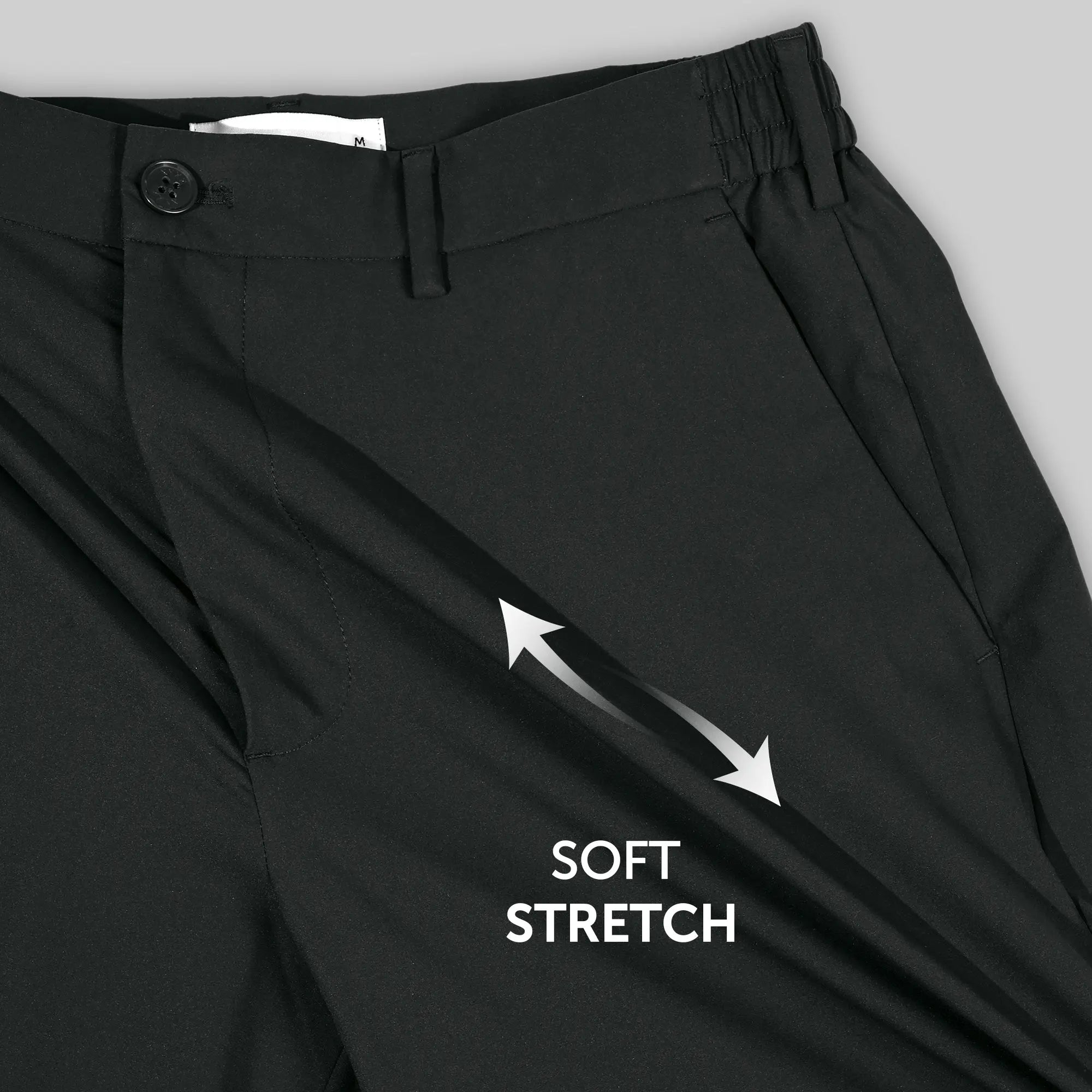 VELOCITY: Soft Stretch Pants - Straight Fit Pitch Black