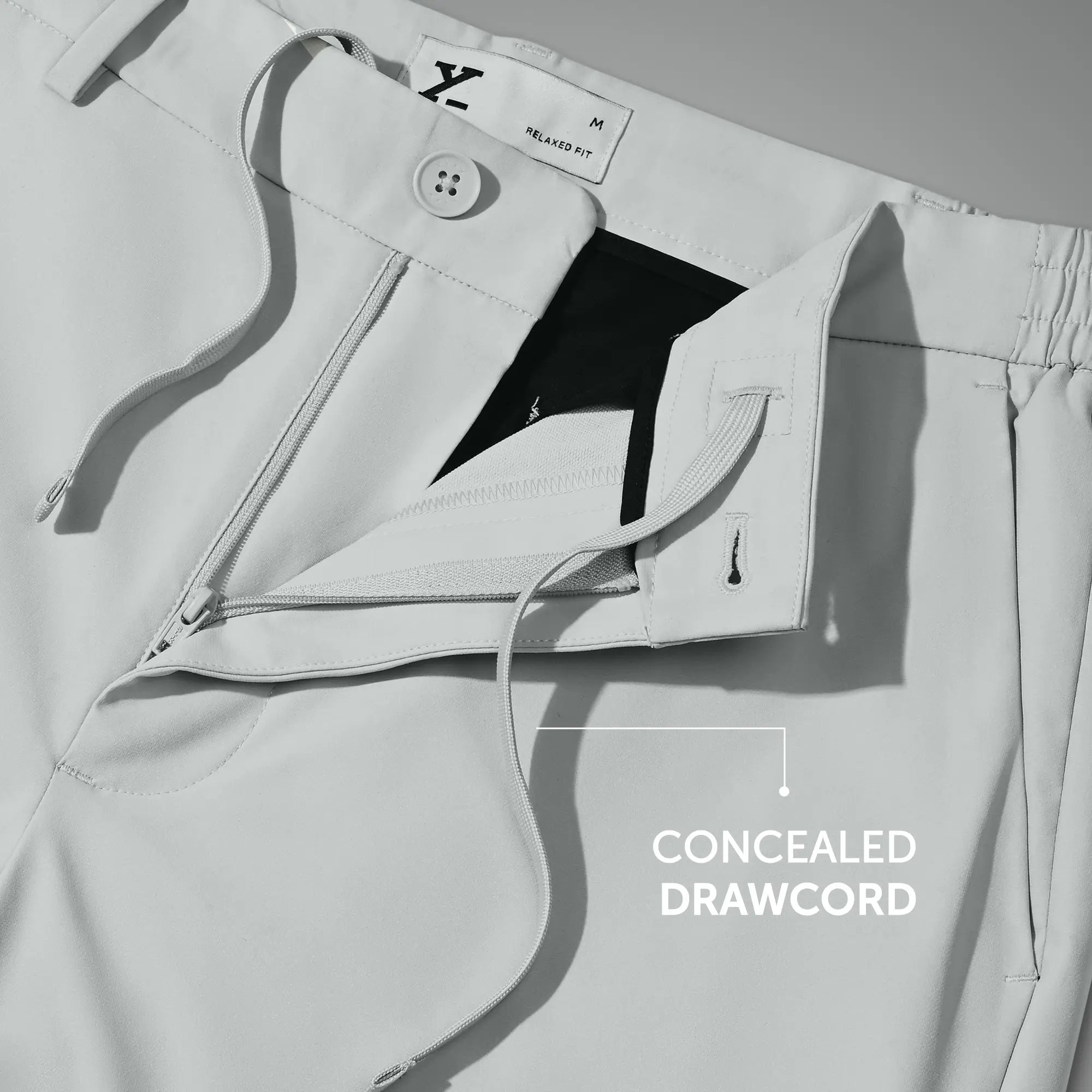 VELOCITY: Soft Stretch Pants - Straight Fit Chrome White