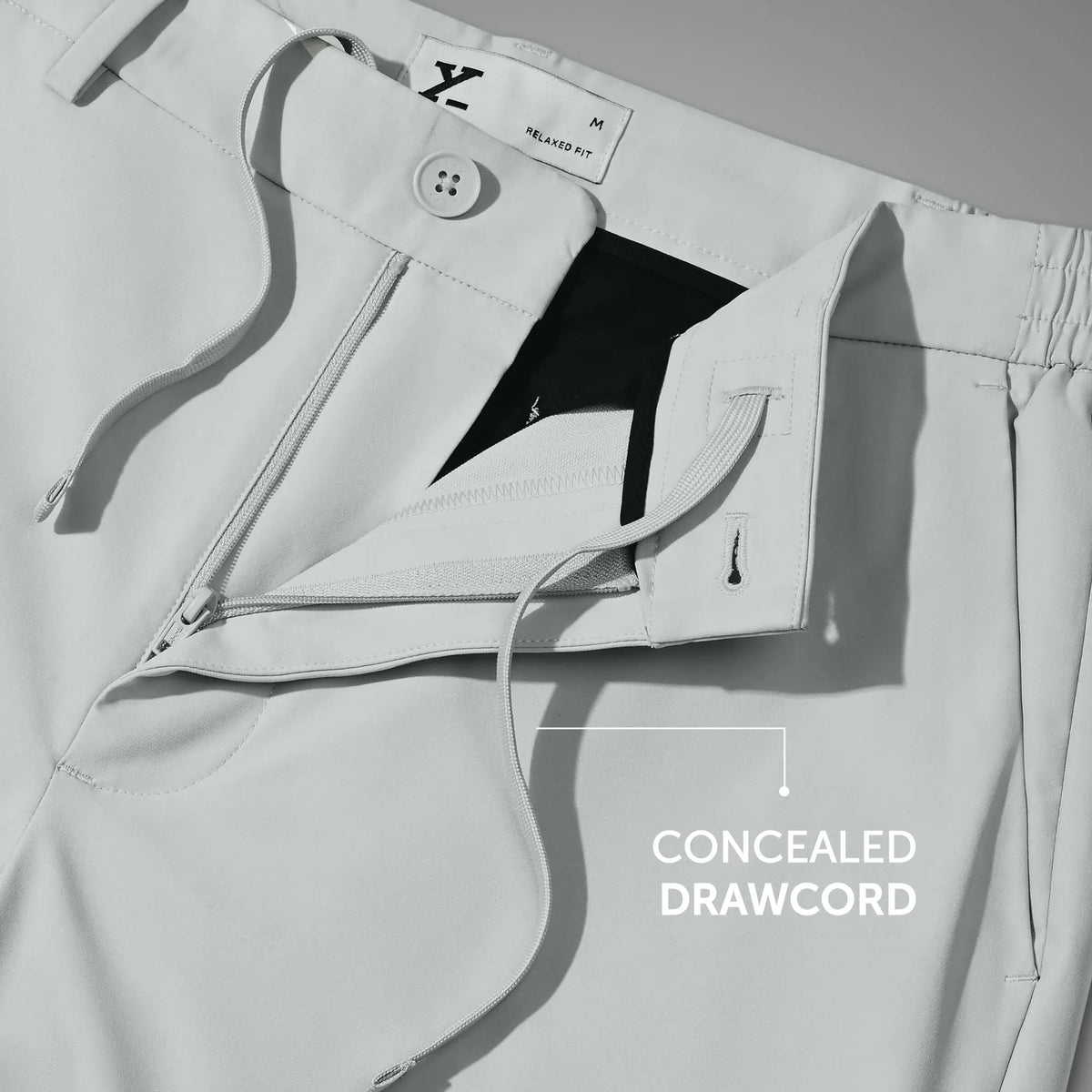 VELOCITY: Soft Stretch Pants - Straight Fit Chrome White