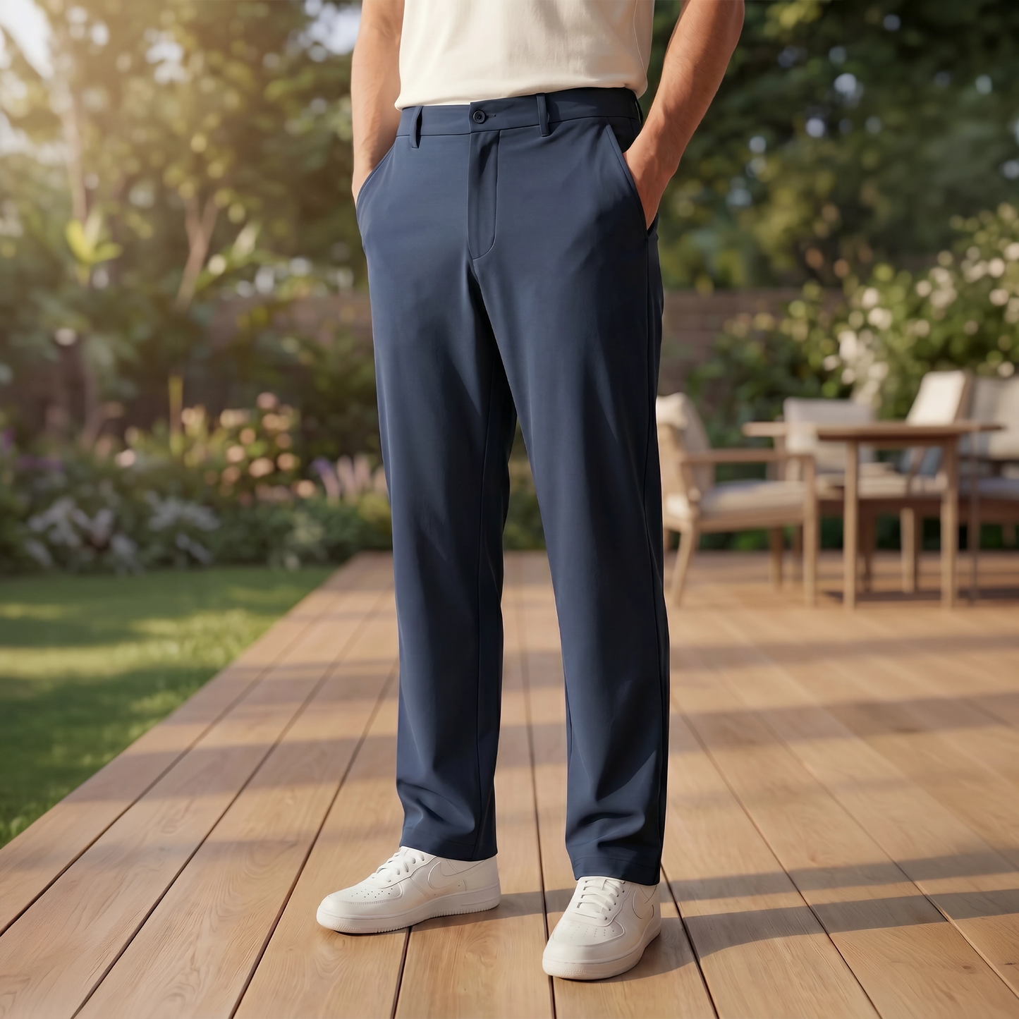 VELOCITY: Soft Stretch Pants - Straight Fit Midnight Blue