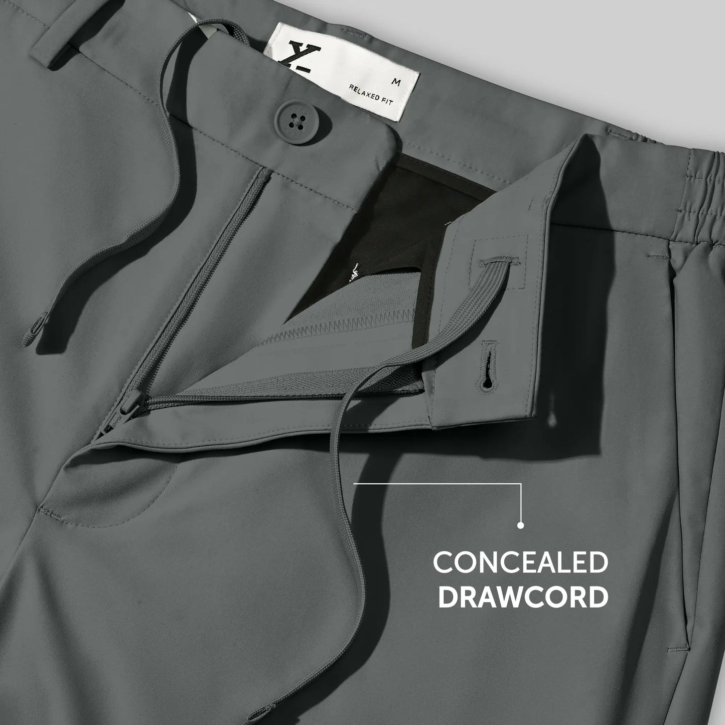 VELOCITY: Soft Stretch Pants - Straight Fit Ash Grey