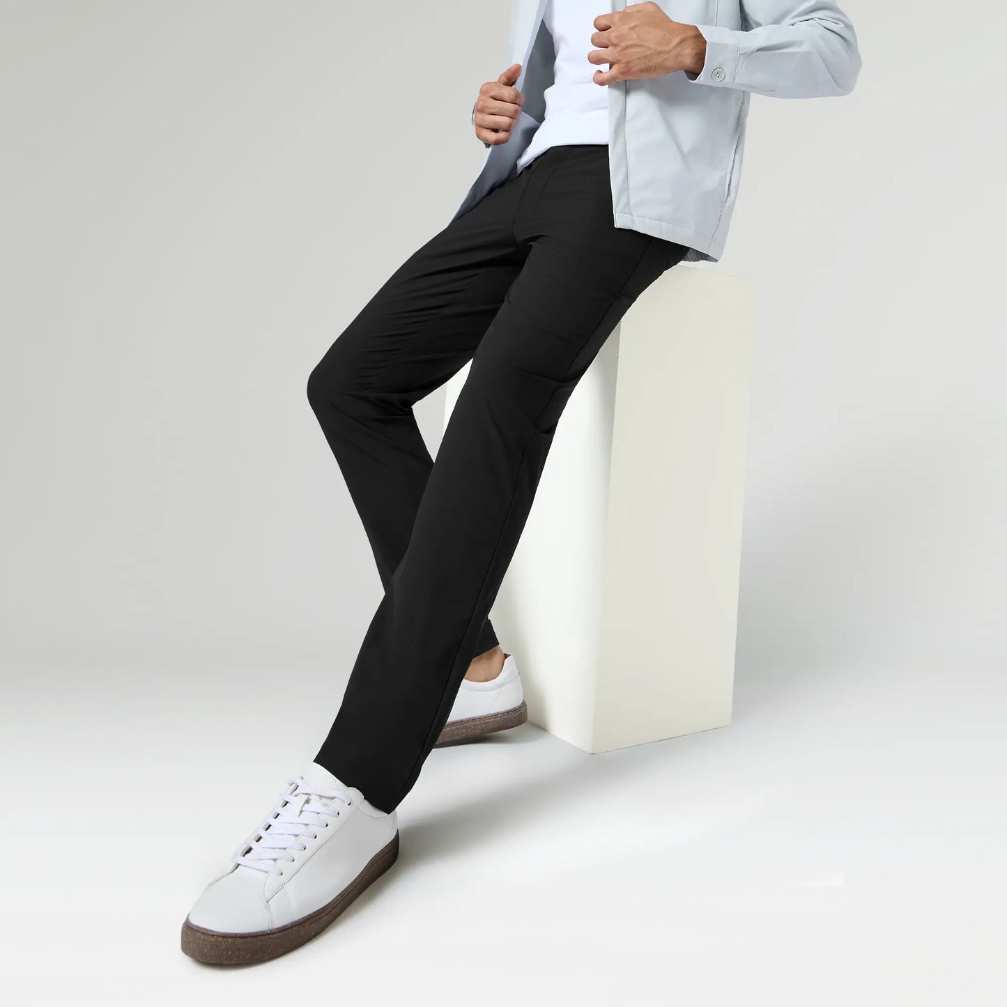 KINETIC: Soft Stretch Pants - Slim Fit Pitch Black - XYXX Crew