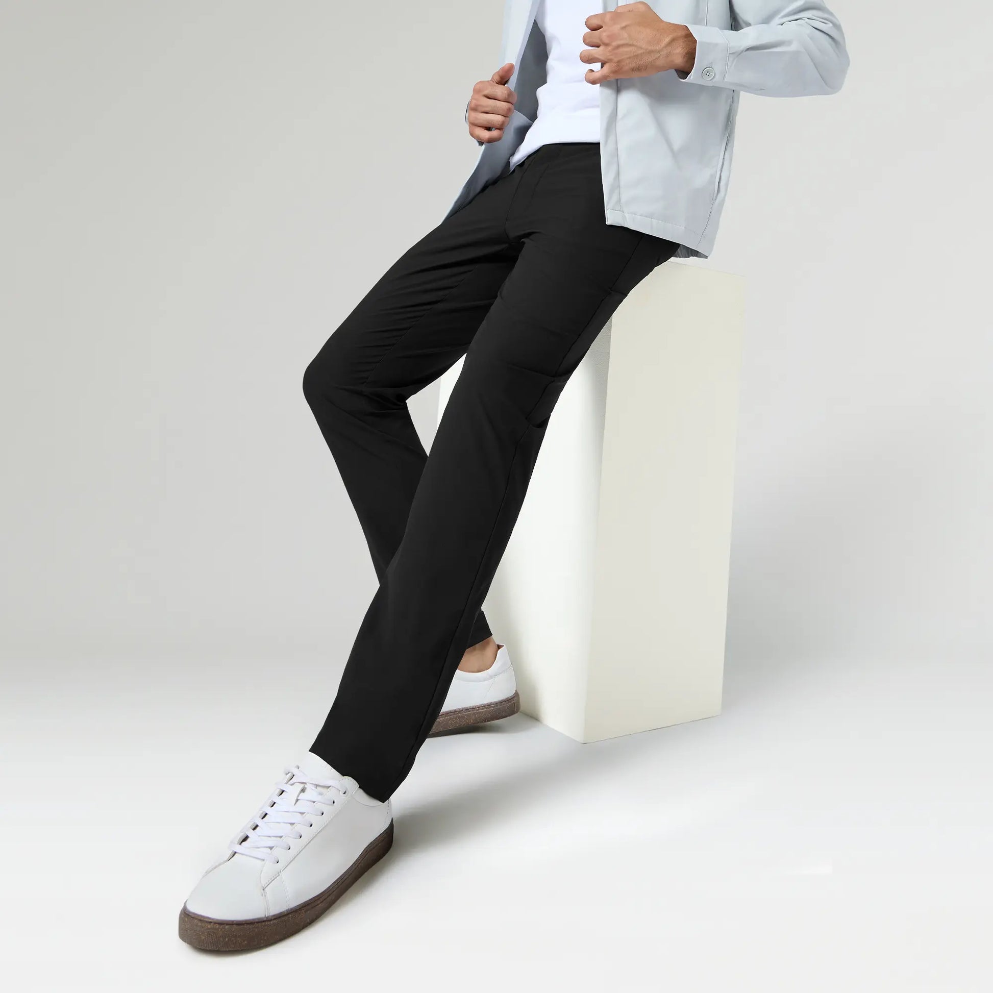 KINETIC: Soft Stretch Pants - Slim Fit Pitch Black - XYXX Crew