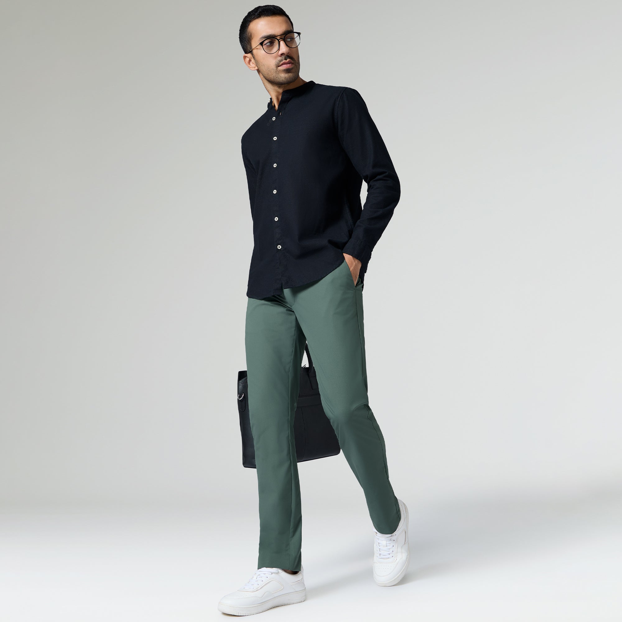 Mens Kinetic Polyester Mobile Pants Pine Green