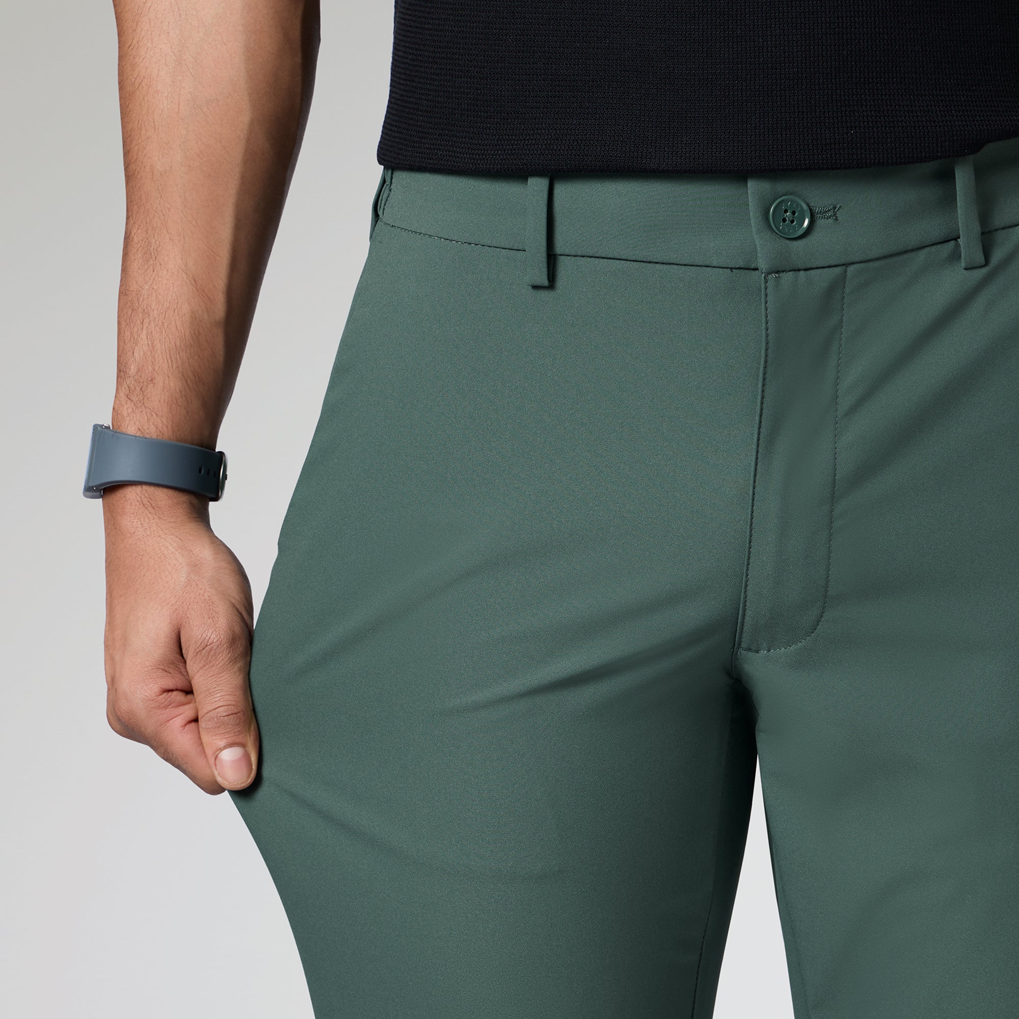 Mens Kinetic Polyester Mobile Pants Pine Green