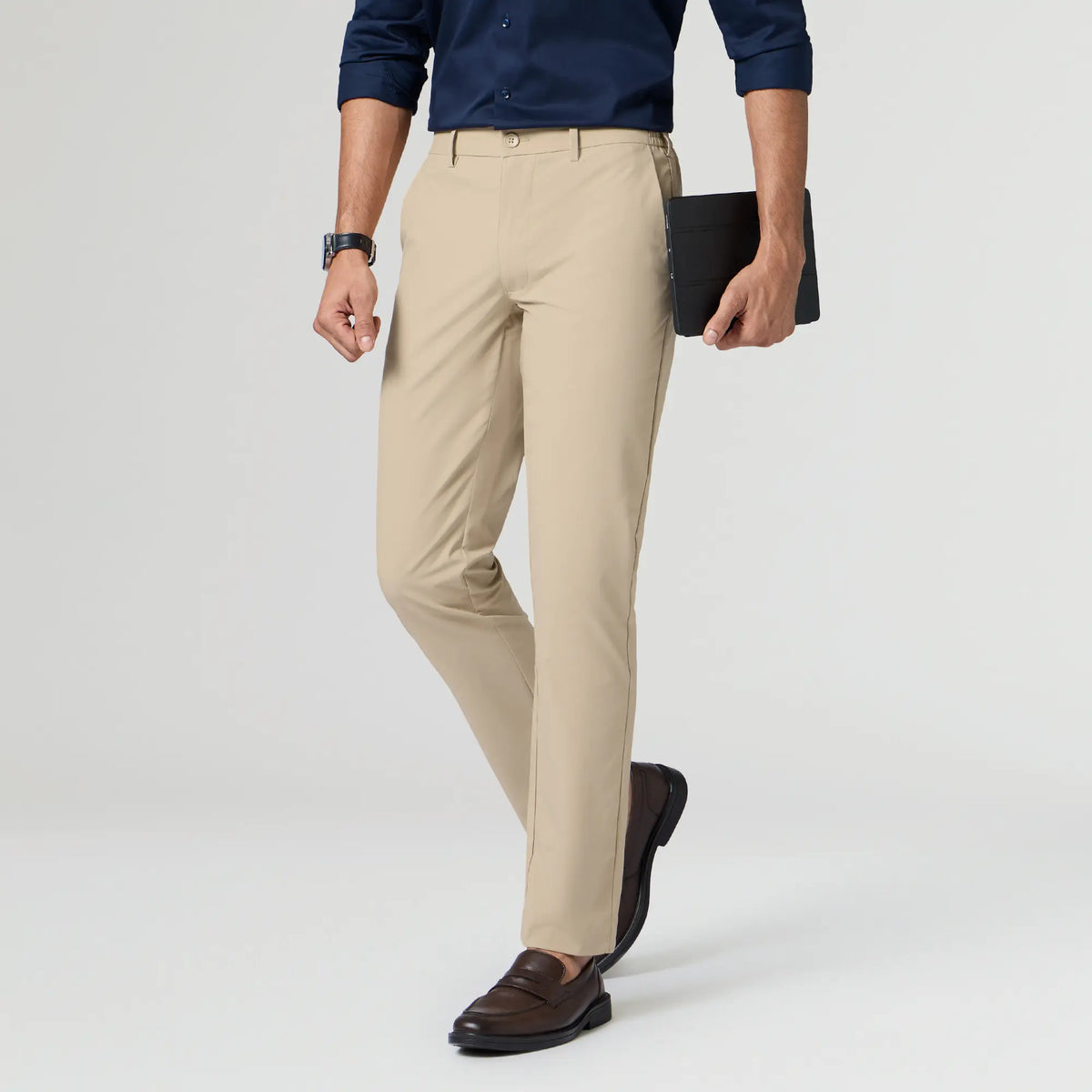 KINETIC: Soft Stretch Pants - Slim Fit Tan Brown - XYXX Crew