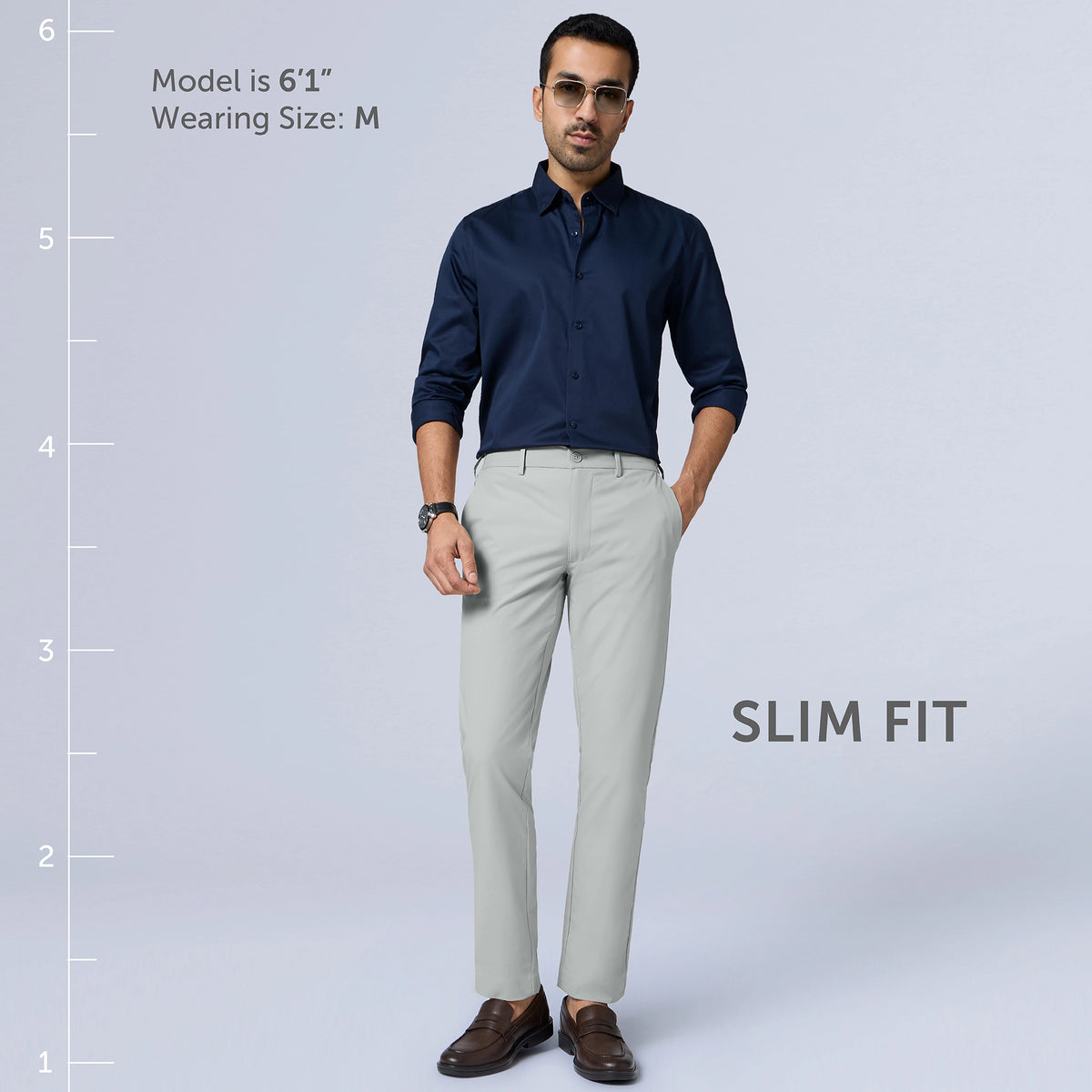 KINETIC: Soft Stretch Pants - Slim Fit Chrome White
