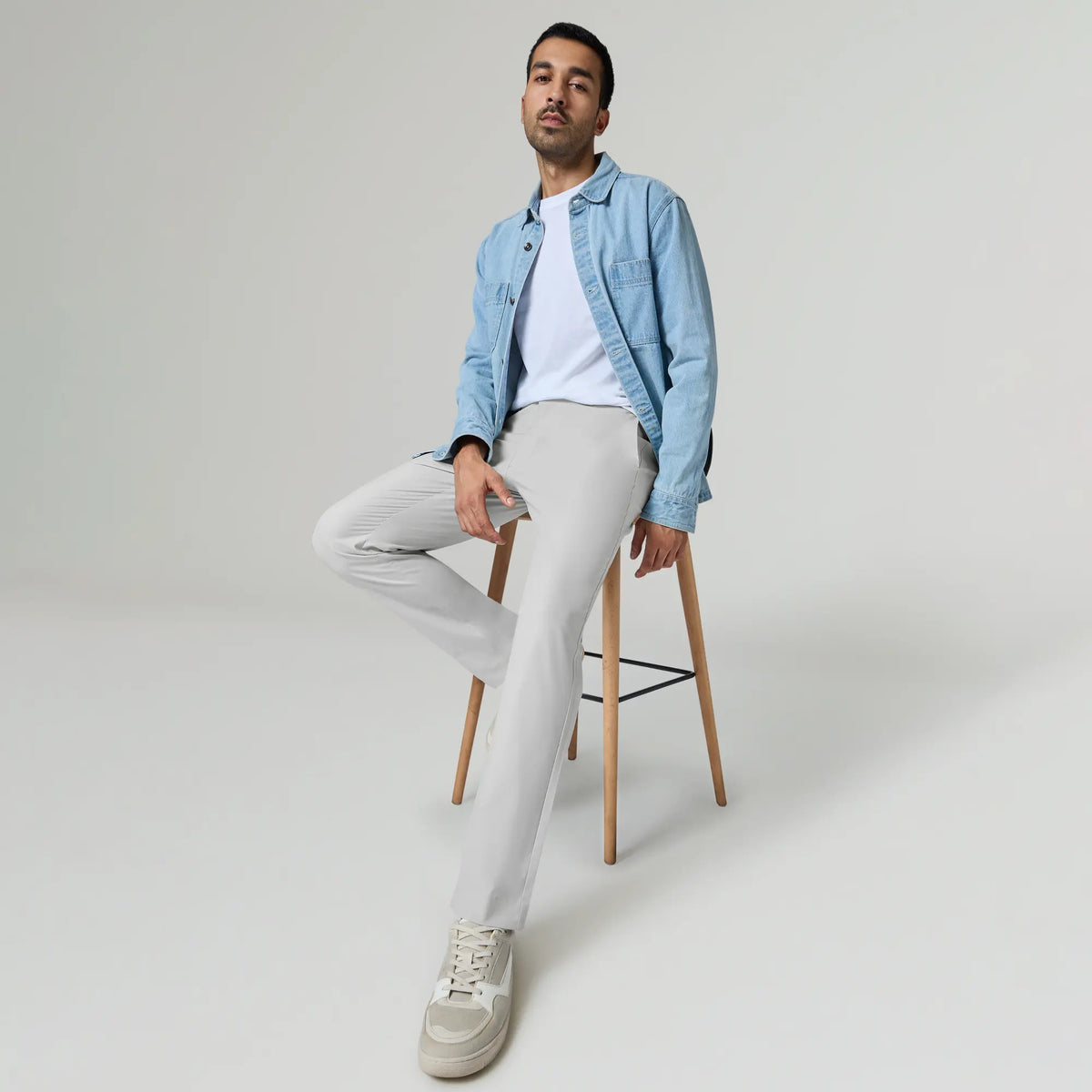 KINETIC: Soft Stretch Pants - Slim Fit Chrome White - XYXX Crew