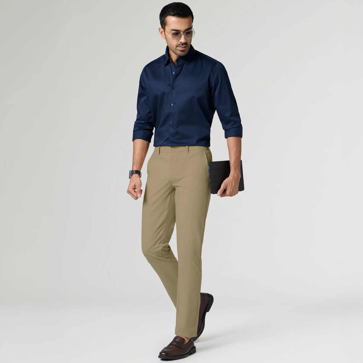 KINETIC: Soft Stretch Pants - Slim Fit Sand Brown