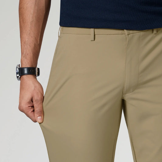 KINETIC: Soft Stretch Pants - Slim Fit Sand Brown