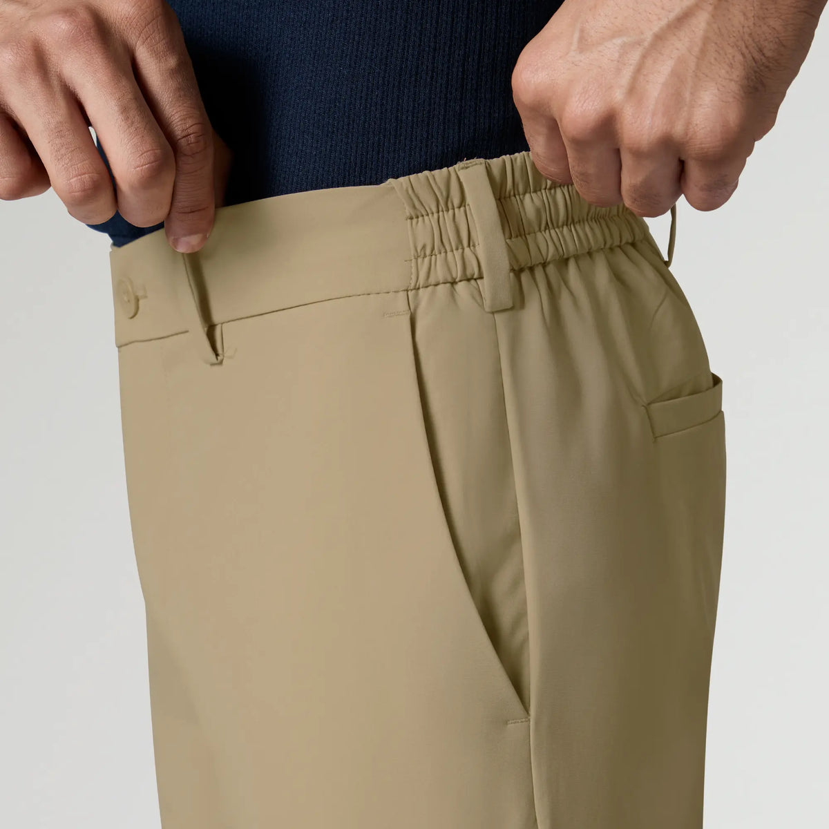KINETIC: Soft Stretch Pants - Slim Fit Sand Brown