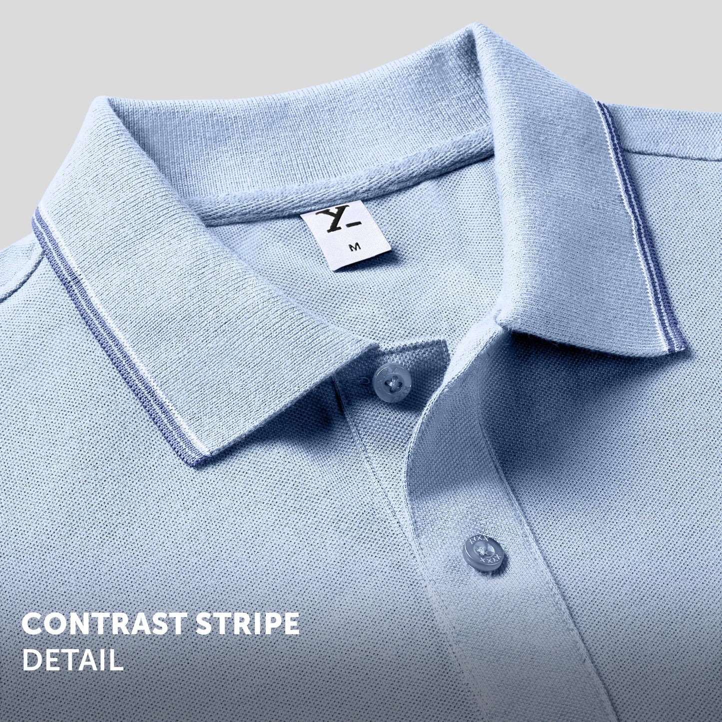 Accent Cotton Polo T-shirt - Sky Blue
