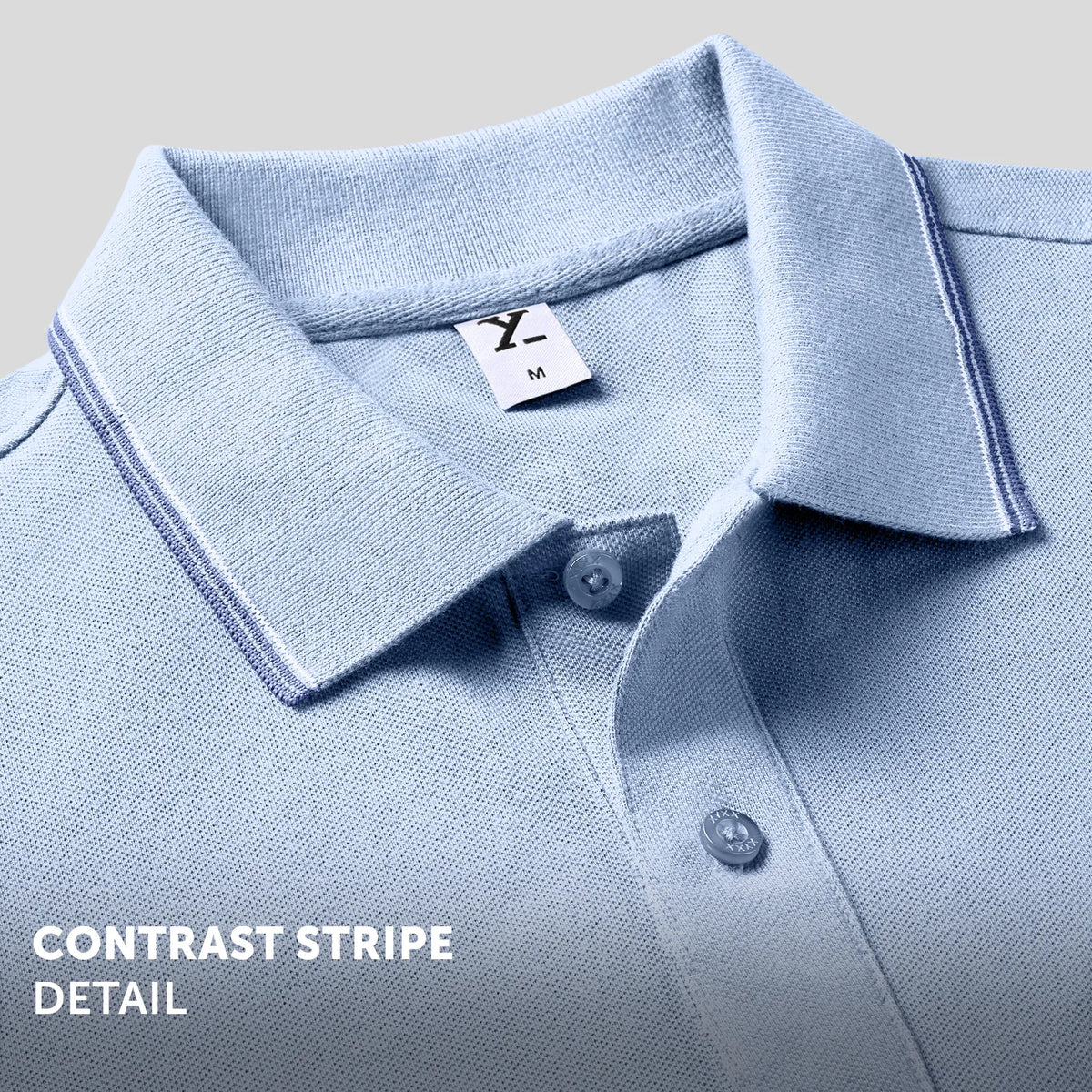 Accent Cotton Polo T-shirt - Sky Blue