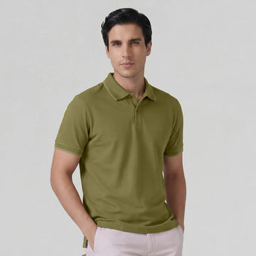 Accent Cotton Polo T-shirt - Olive Green
