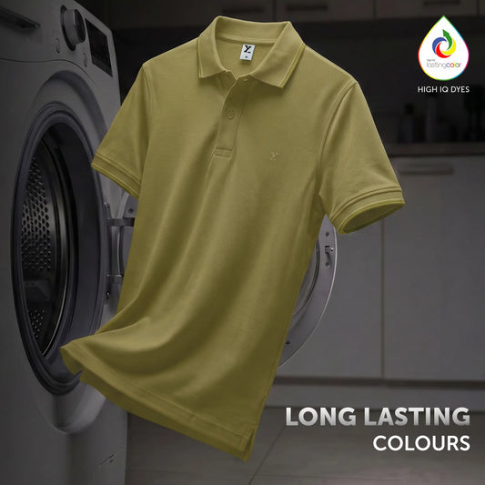 Accent Cotton Polo T-shirt - Olive Green