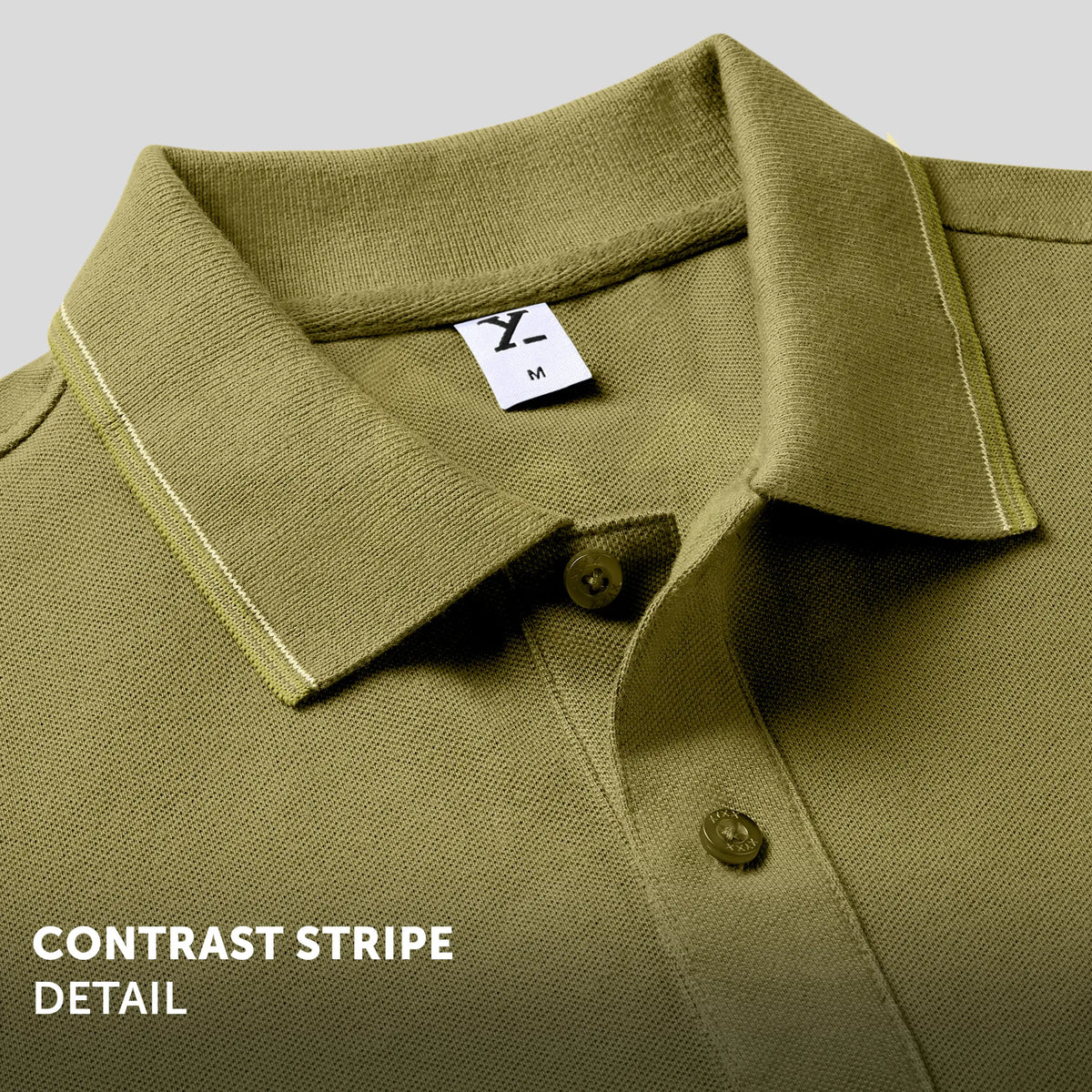 Accent Cotton Polo T-shirt - Olive Green
