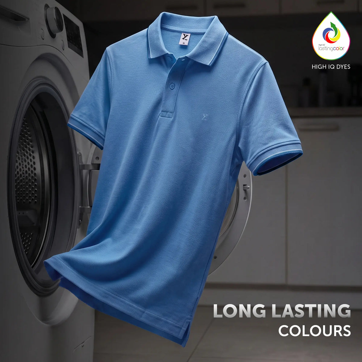 Accent Cotton Polo T-shirt - French Blue