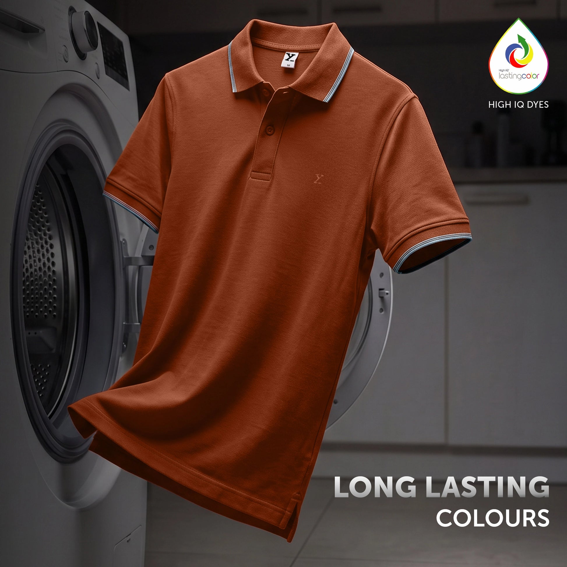 Accent Cotton Polo T-shirt - Brick Red