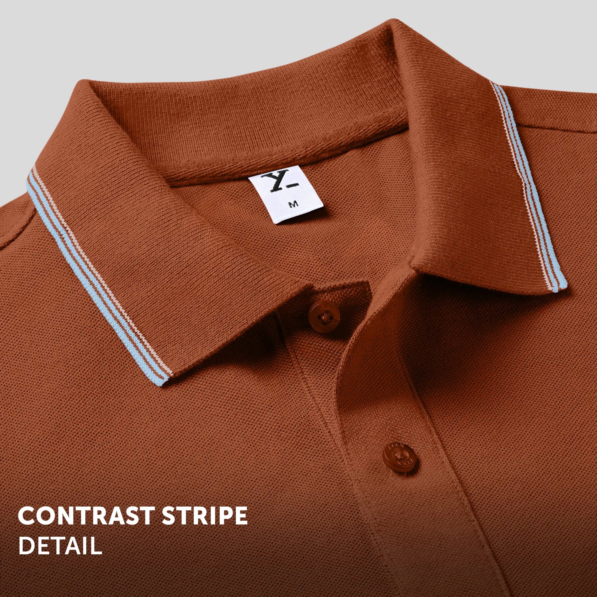 Accent Cotton Polo T-shirt - Brick Red