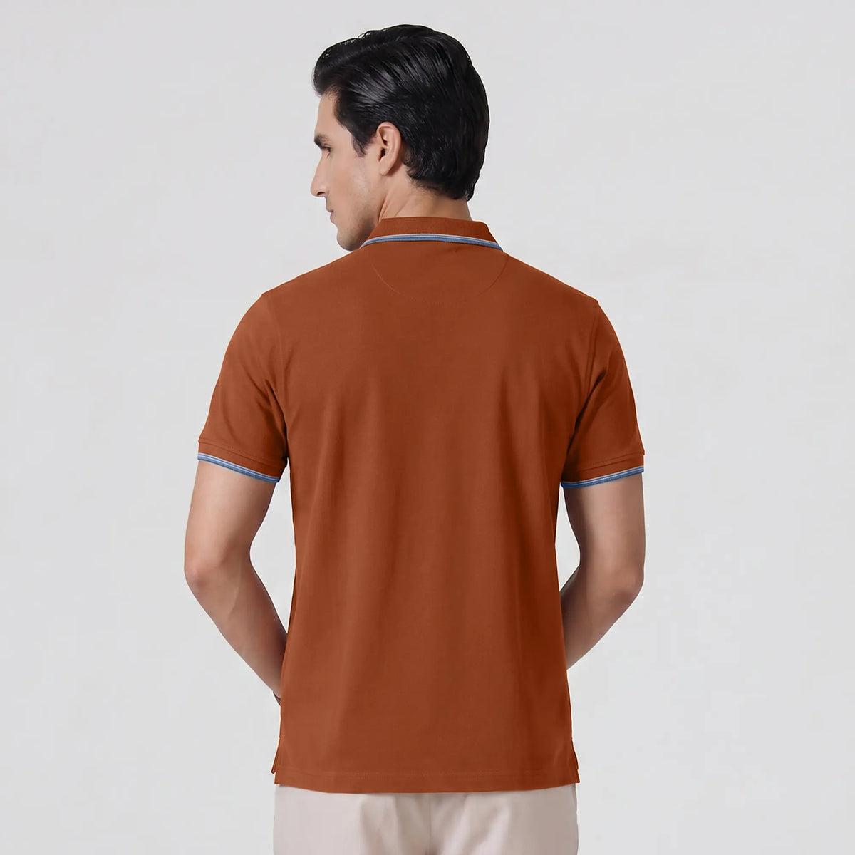 Accent Cotton Polo T-shirt - Brick Red