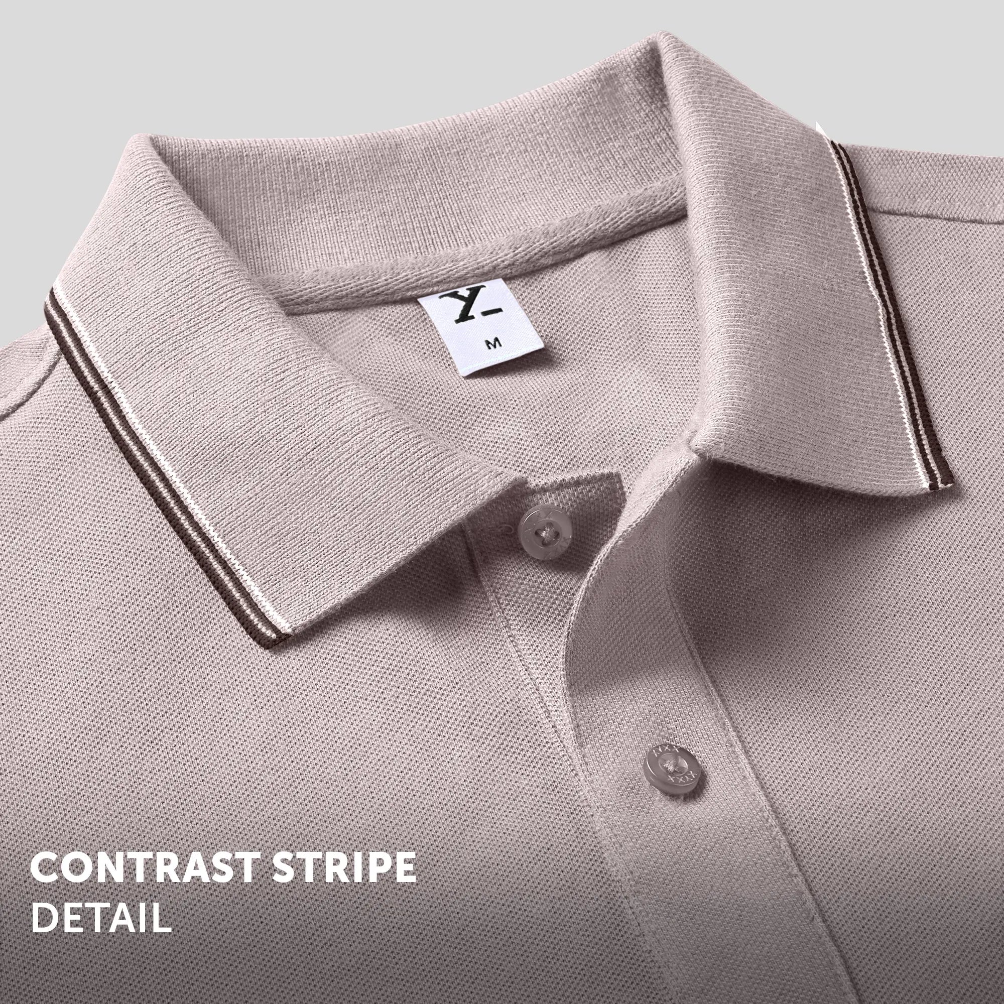 Accent Cotton Polo T-shirt - Blush Grey