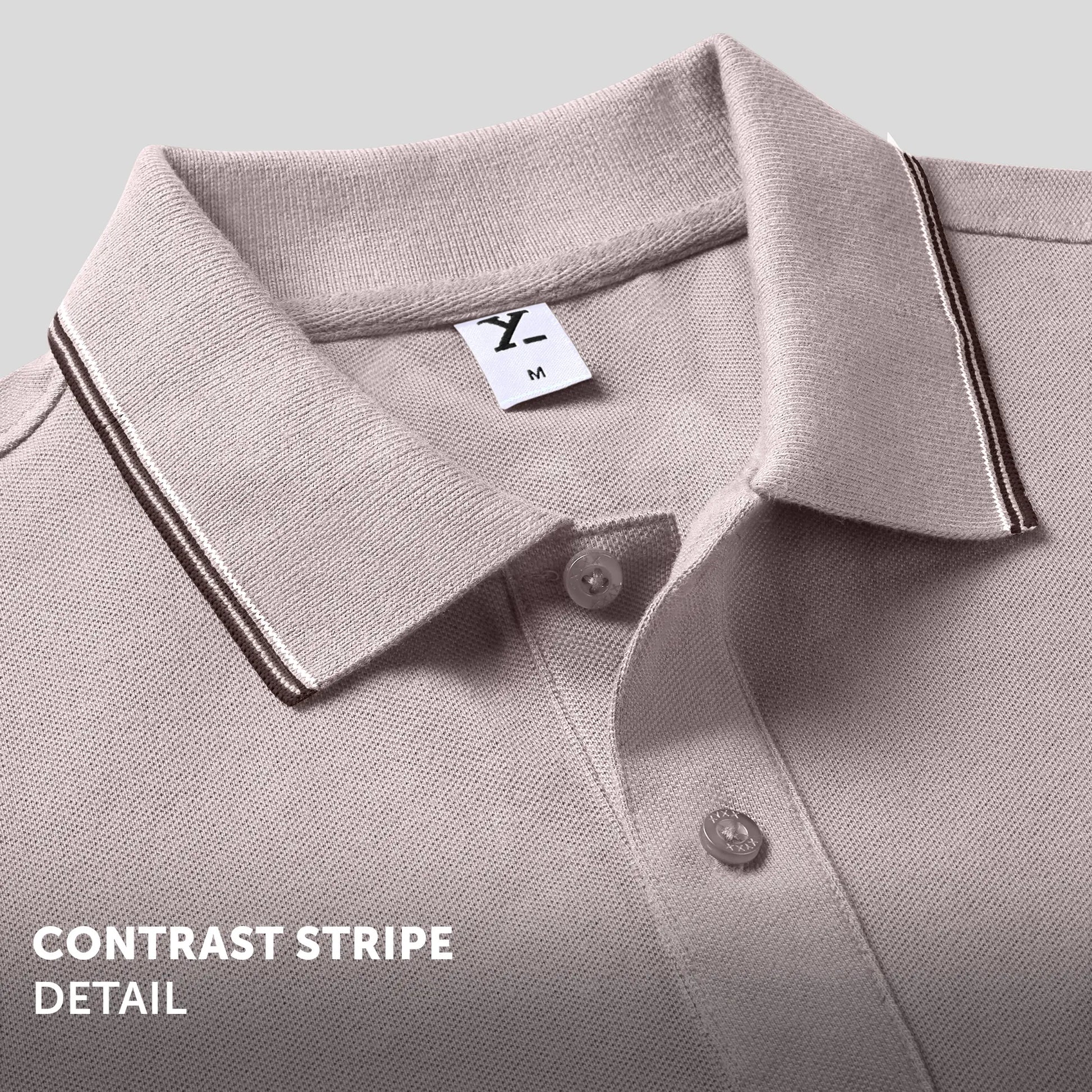 Accent Cotton Polo T-shirt - Blush Grey