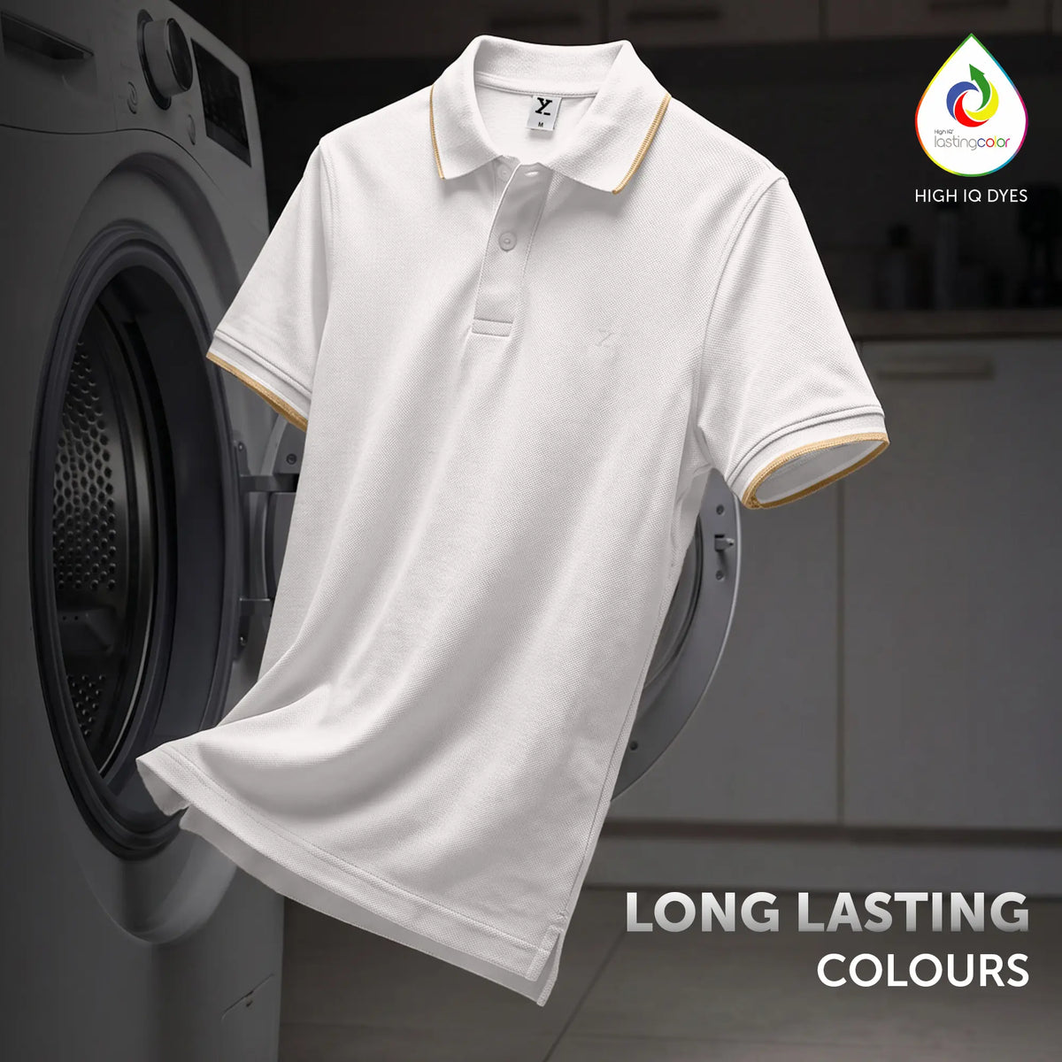 Accent Cotton Polo T-shirt - Pearl White