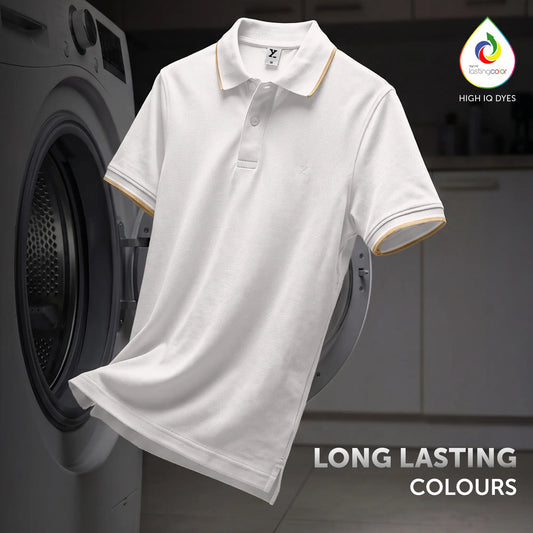 Accent Cotton Polo T-shirt - Pearl White