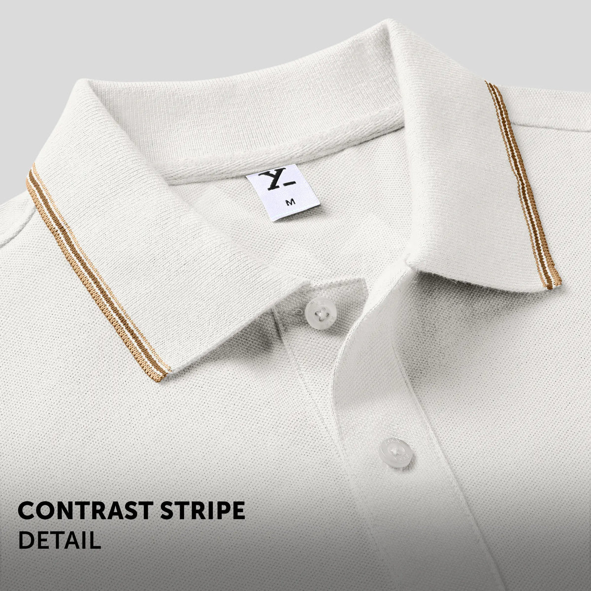 Accent Cotton Polo T-shirt - Pearl White