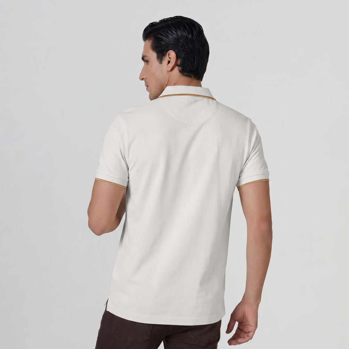 Accent Cotton Polo T-shirt - Pearl White