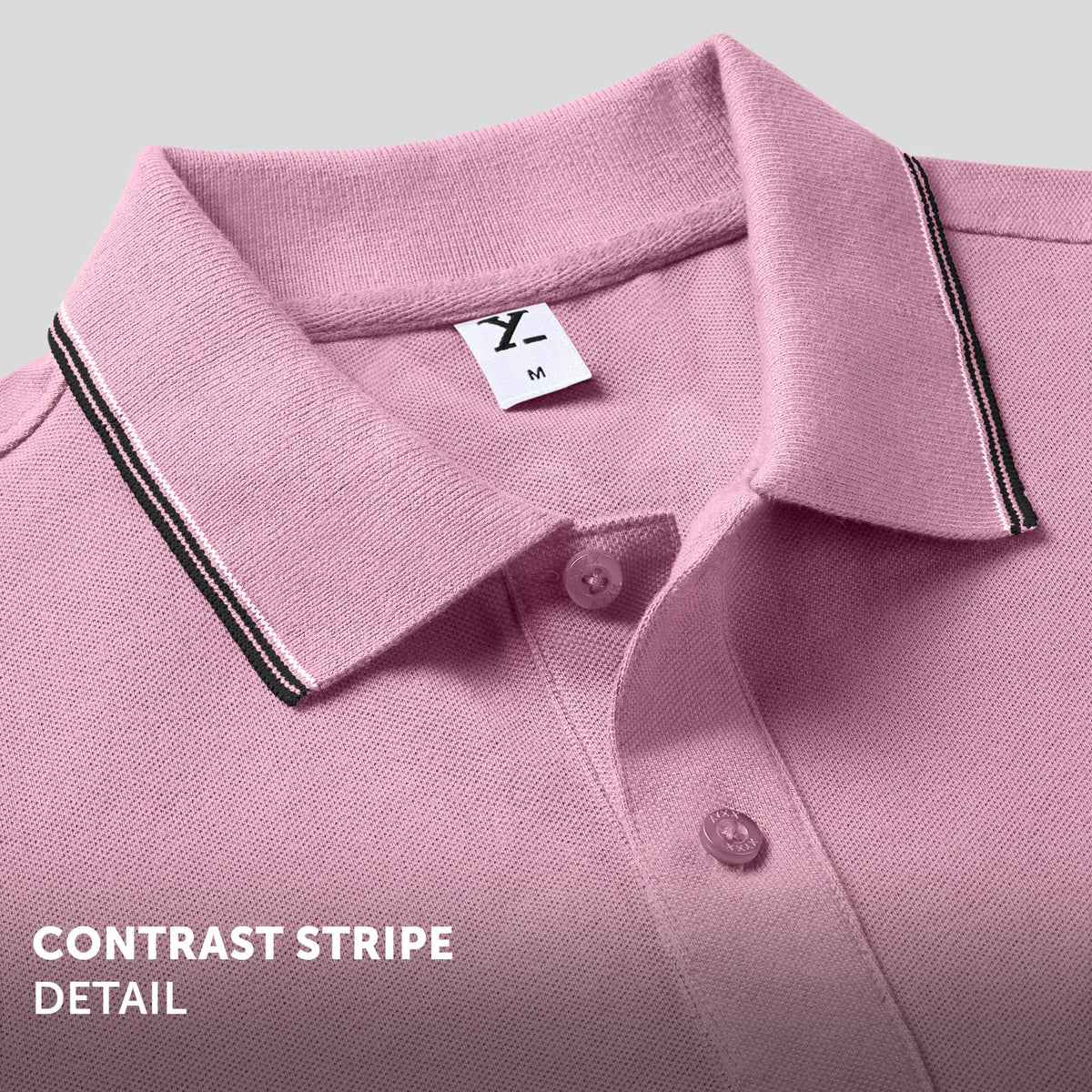 Accent Cotton Polo T-shirt - Blush Pink