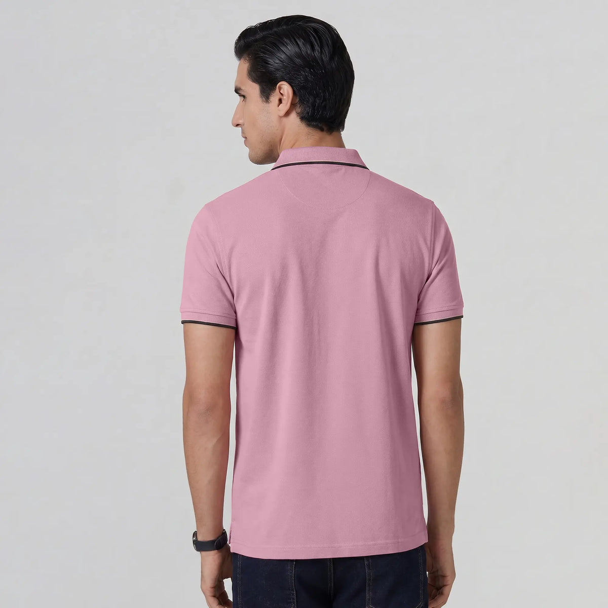 Accent Cotton Polo T-shirt - Blush Pink