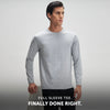 Full Sleeve Crew Neck T-Shirt - Muted Grey Melange