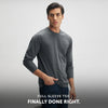 Full Sleeve Crew Neck T-Shirt - Charcoal Grey Melange