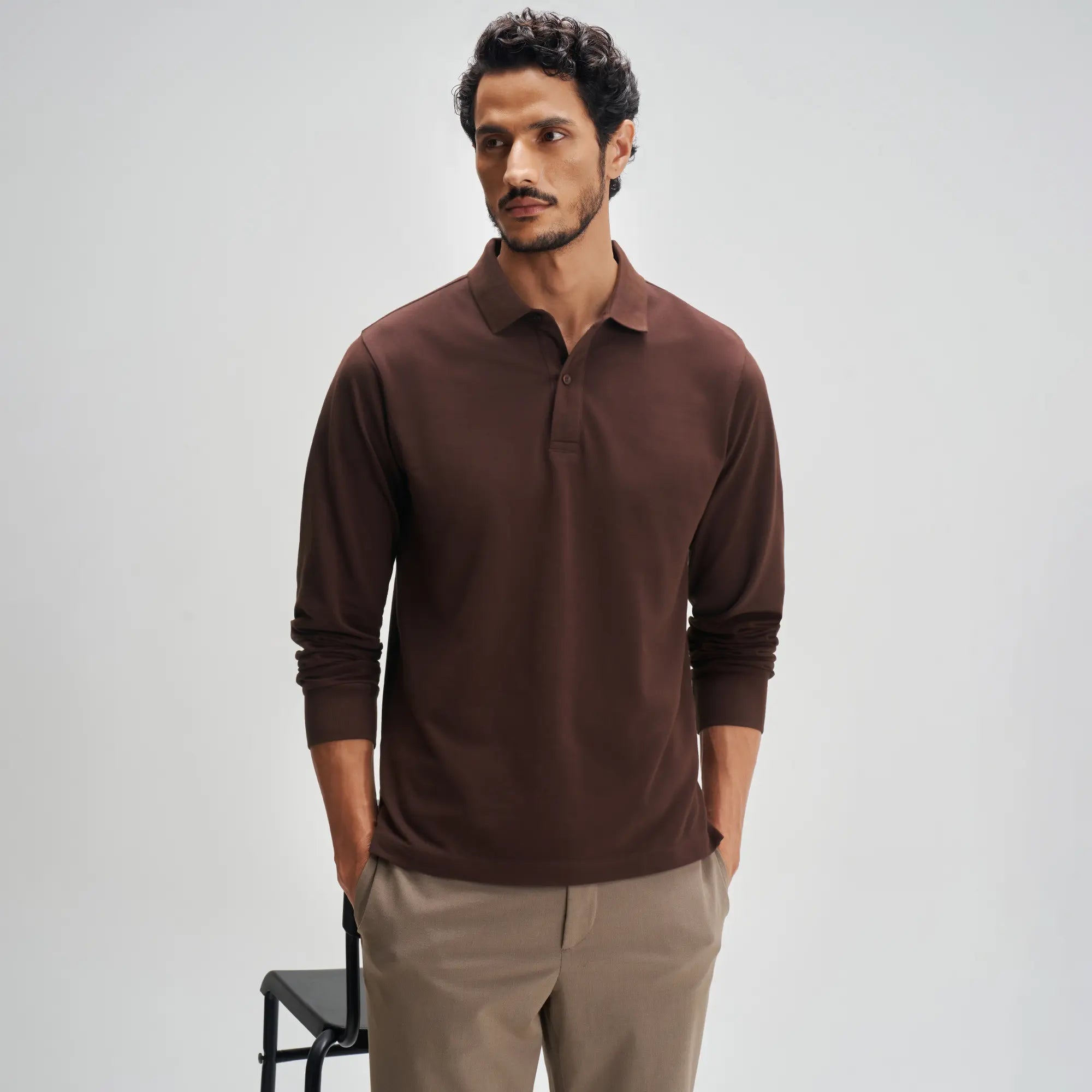 Full Sleeve Polo - Espresso Brown