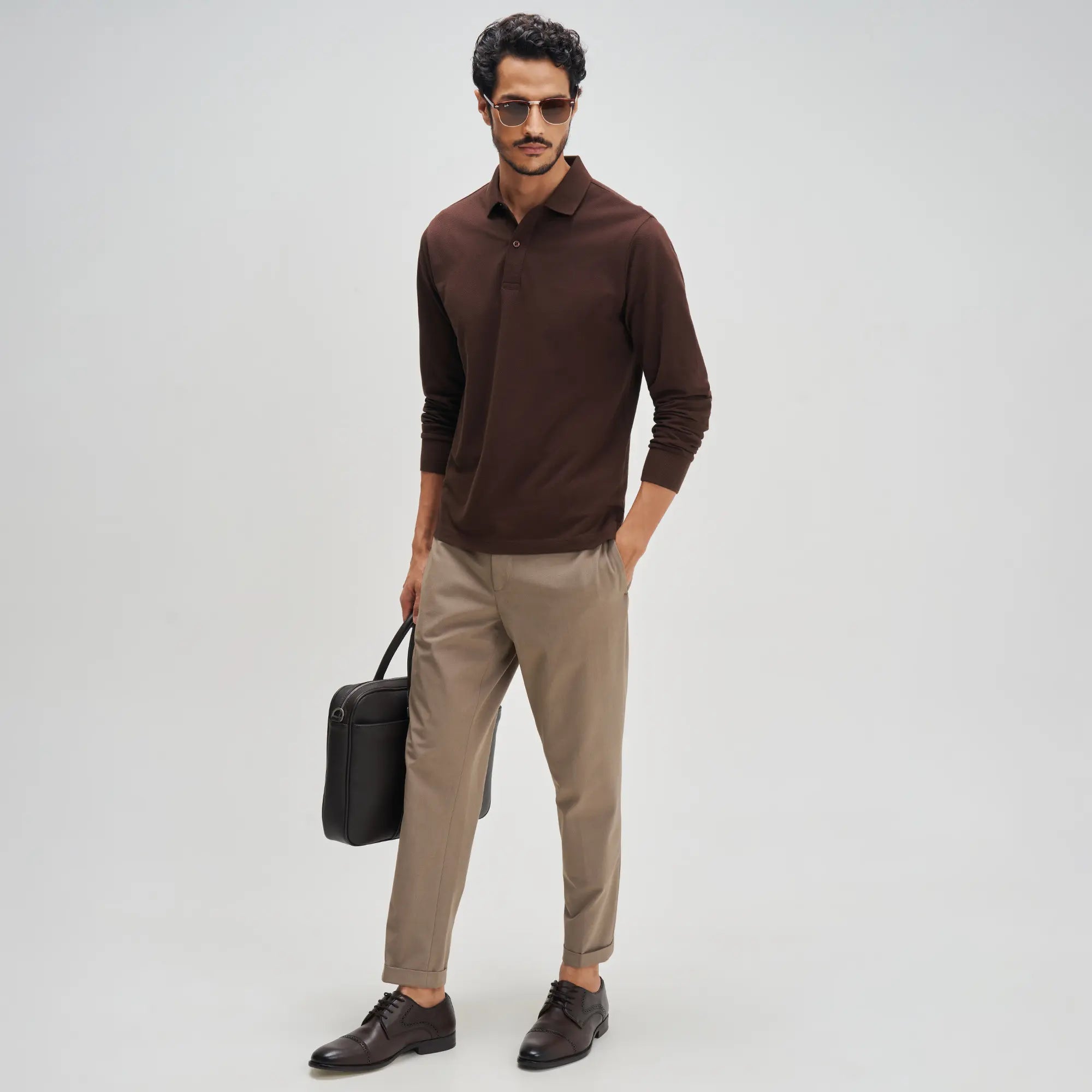 Full Sleeve Polo - Espresso Brown