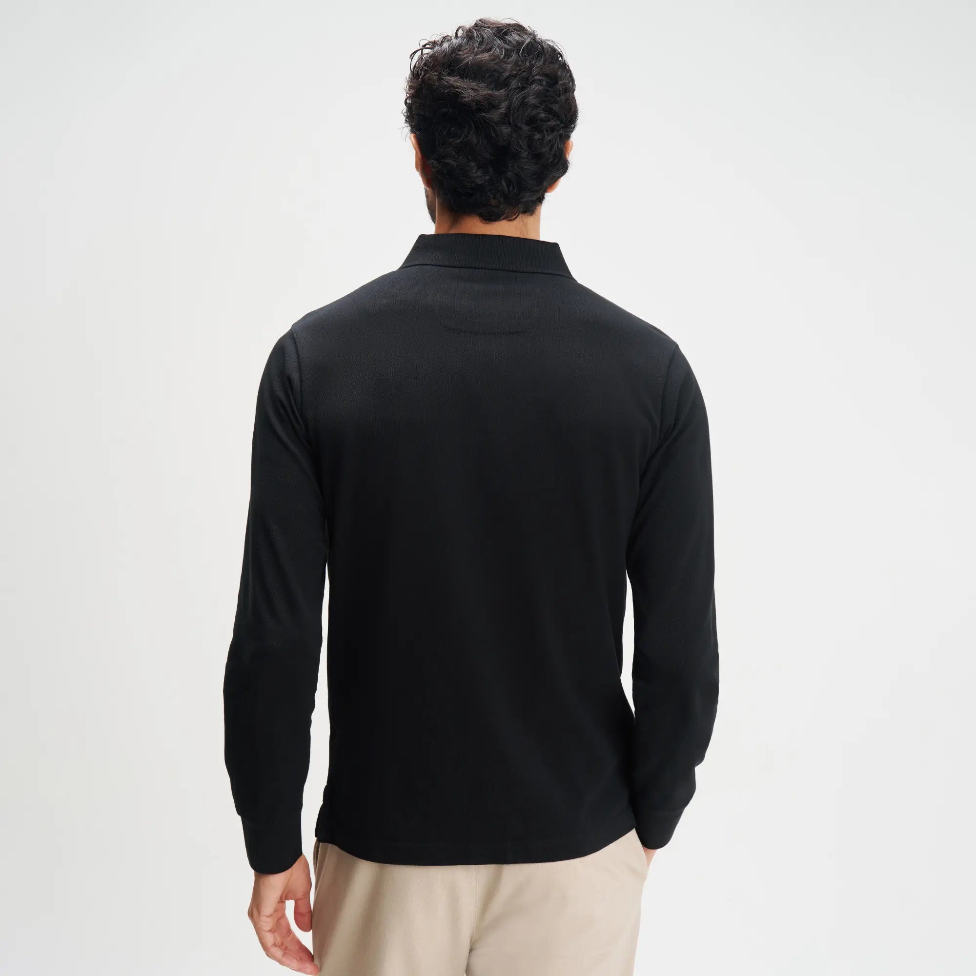 Full Sleeve Polo - Pitch Black