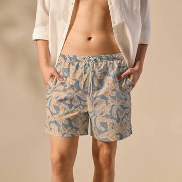 Printed Swim Shorts - Chrome Grey