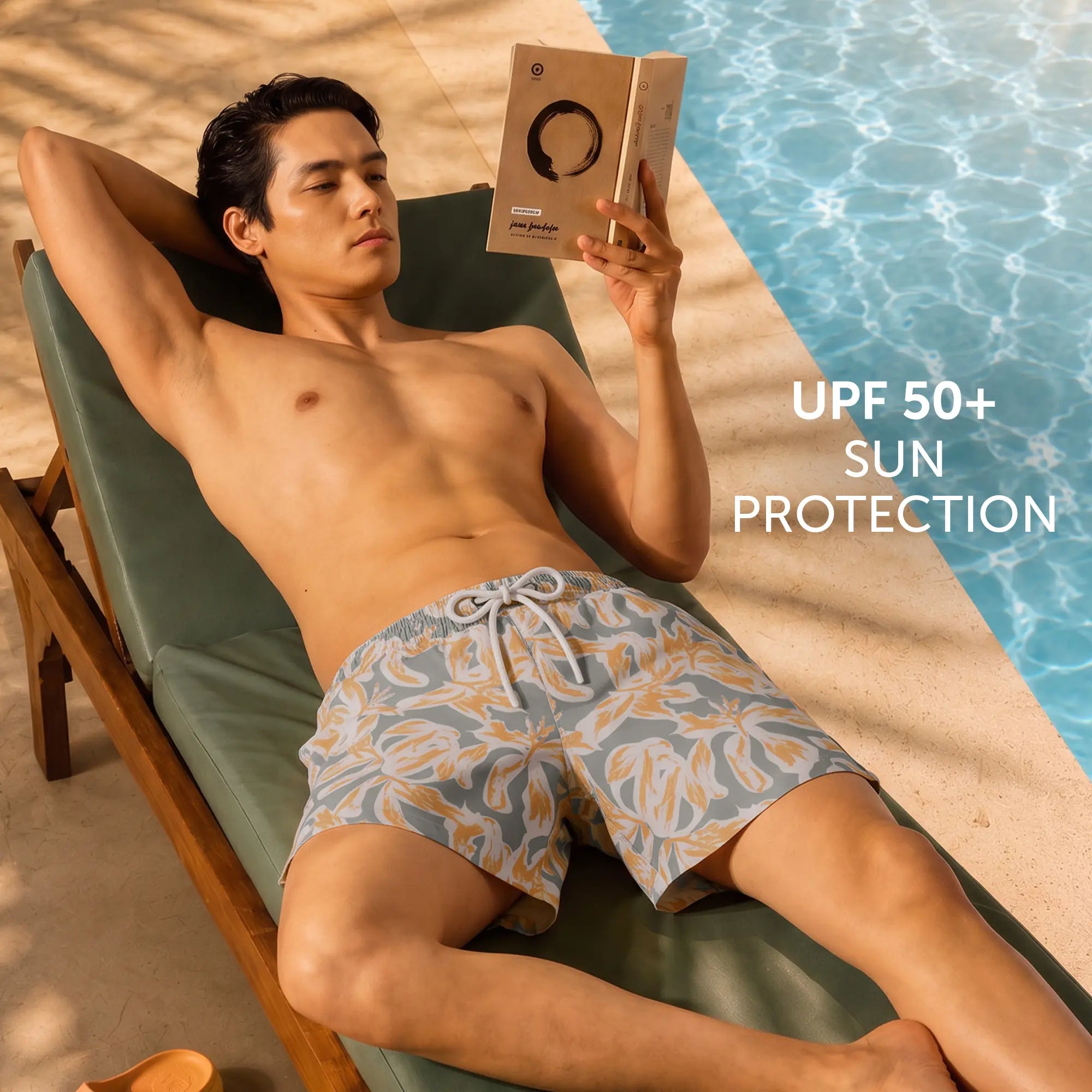 Printed Swim Shorts - Chrome Grey