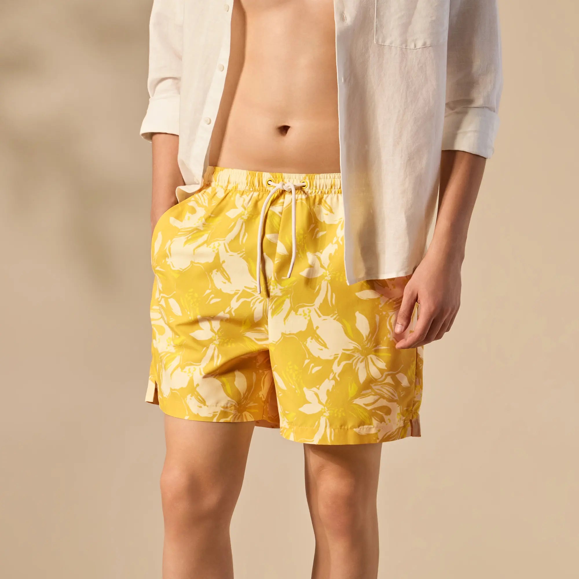 Printed Swim Shorts - Butter Yellow