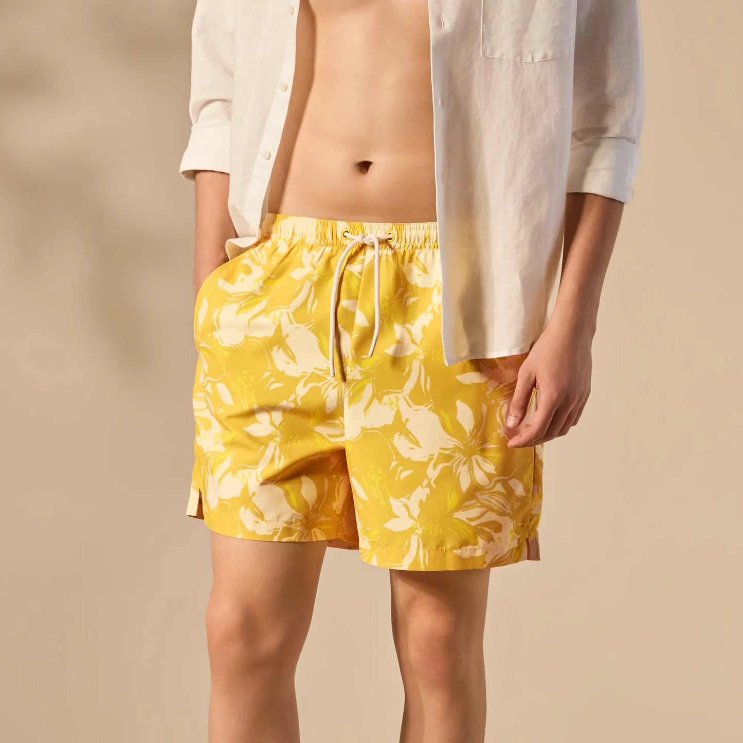 Printed Swim Shorts - Butter Yellow