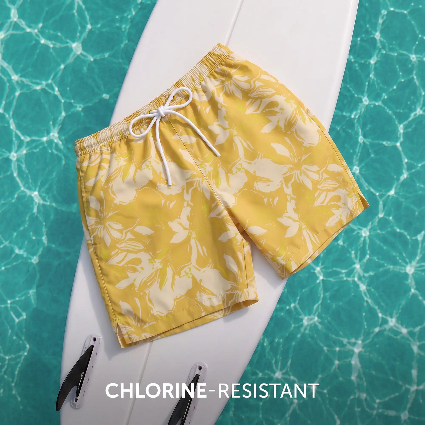 Printed Swim Shorts - Butter Yellow