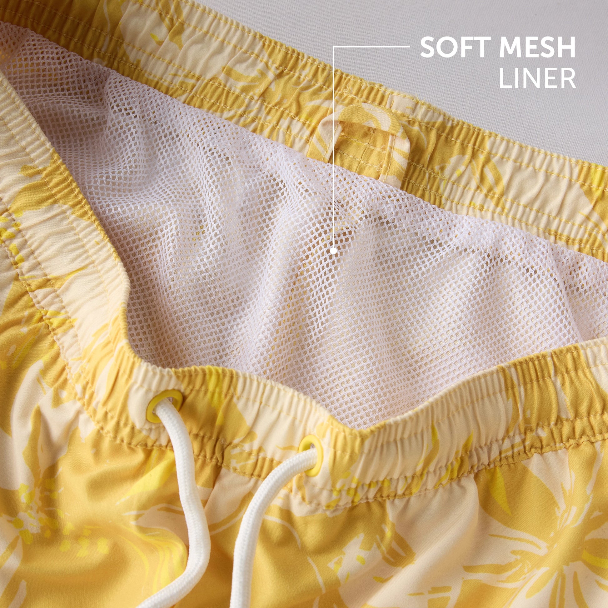 Printed Swim Shorts - Butter Yellow